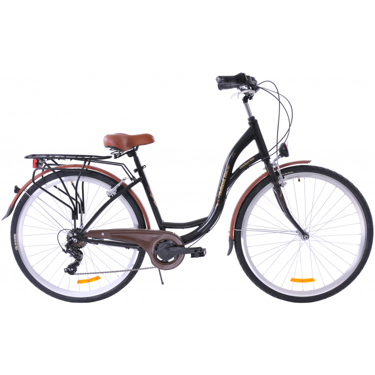 Mestský bicykel 28 Kozbike Holland Retro S-6 Čierna